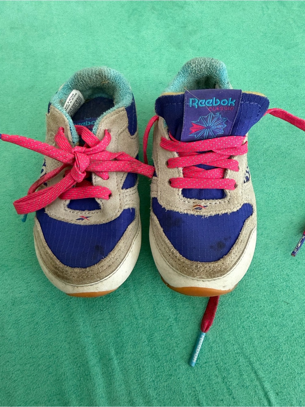 Reebok Kids Navy Blue & Pink Lace-Up Sneakers